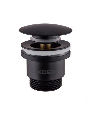 Донний клапан для раковини Koer PW-01-05 1 1/4'' чорний кнопка KR3403