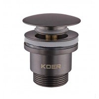 Донний клапан для раковини Koer PW-01-07 1 1/4'' кнопка Графіт KR3404