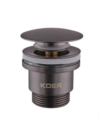 Донний клапан для раковини Koer PW-01-07 1 1/4'' кнопка Графіт KR3404