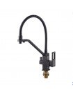 Смеситель для кухни на две воды Koer KB-72009-05 KR5007 чёрный с гибким изливом