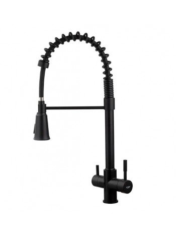 Смеситель для кухни с пружиной Koer KB-72025-05 KR5015 под фильтр чёрный