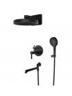 Душевая система с тропическим душем скрытого монтажа Koer KB-66029-05 KR5492 чёрная