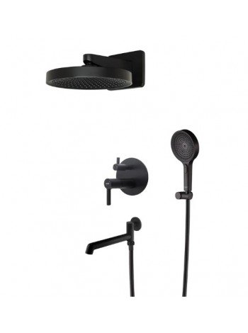Душевая система с тропическим душем скрытого монтажа Koer KB-66029-05 KR5492 чёрная