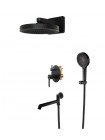 Душевая система с тропическим душем скрытого монтажа Koer KB-66029-05 KR5492 чёрная