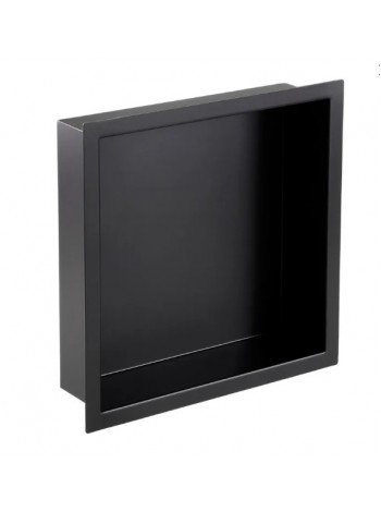 Полочка ниша встраиваемая для ванной квадратная 30 см Mixxus Premium NICHE-0101 BLACK из нержавеющей стали MI6682