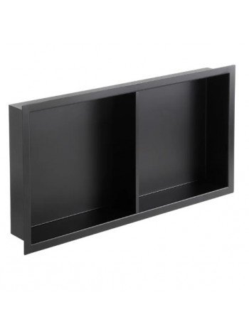 Полиця ніша вбудована для ванної кімнати 600*300 мм Mixxus Premium NICHE-0103 BLACK із нержавіючої сталі MI6682