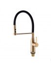 Змішувач для кухні золотий з гнучким виливом Mixxus Premium Summer 017 BRUSHED GOLD MI6964