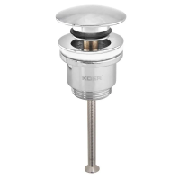 Донный клапан для раковины Koer PW-01-01 1 1/4'' кнопка хром KR3400