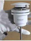 Донний клапан для раковини Koer PW-01-03 1 1/4'' білий кнопка KR3402