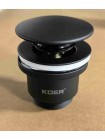 Донний клапан для раковини Koer PW-01-05 1 1/4'' чорний кнопка KR3403