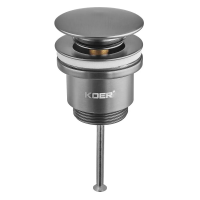 Донний клапан для раковини Koer PW-01-07 1 1/4'' кнопка Графіт KR3404