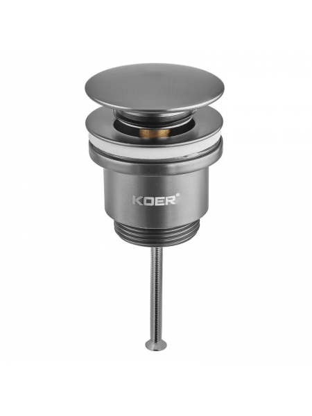 Донний клапан для раковини Koer PW-01-07 1 1/4'' кнопка Графіт KR3404 Донний клапан для раковини Koer PW-01-07 1 1/4'' кнопка Графіт KR3404
