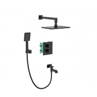 Душевая система с термостатом встраиваемая Koer KB-67011-05 KR4727 чёрная