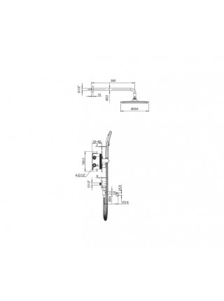 Вбудована душова система з термостатом Koer KB-67012-05 чорна KR4729