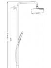 Душевая система тропический душ Koer KB-56030-07 графит KR5429