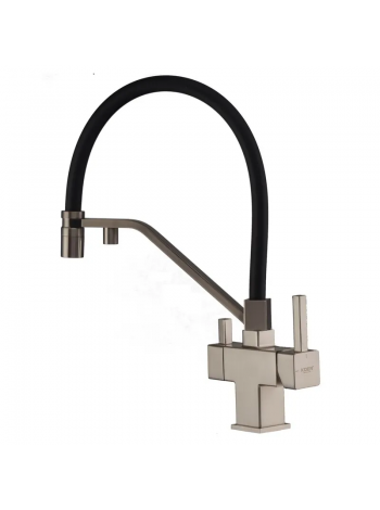 Смеситель для кухни KOER KB-72036-02 с краном под фильтр KR5813 чёрный