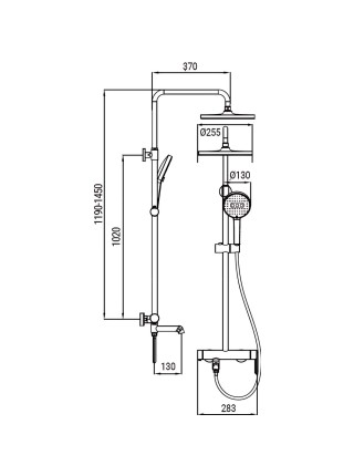 Душевая система с термостатом Koer KB-57029-12 матовое золото KR5956 Душевая система с термостатом Koer KB-57029-12 матовое золото KR5956