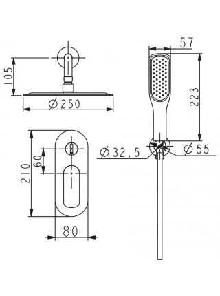 Вбудована душова система Koer KB-62028-01 хром KR6008