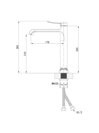 Змішувач для умивальника високий Mixxus Premium DALI 001 NUT HIGH MI6745