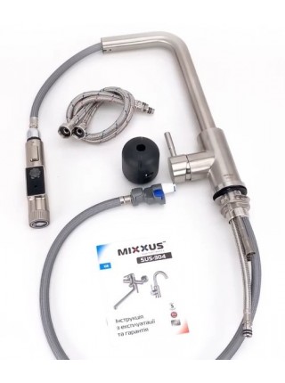 Смеситель для кухни с выдвижным изливом и краном для фильтра Mixxus LUX-021 PULL SUS304 MI8229