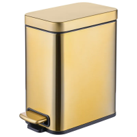 Прямоугольное ведро для мусора с плавным закрытием Mixxus Quadro-TC0105 Brushed Gold 5 л золото MI8394