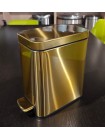 Прямоугольное ведро для мусора с плавным закрытием Mixxus Quadro-TC0105 Brushed Gold 5 л золото MI8394