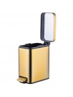 Прямоугольное ведро для мусора с плавным закрытием Mixxus Quadro-TC0105 Brushed Gold 5 л золото MI8394