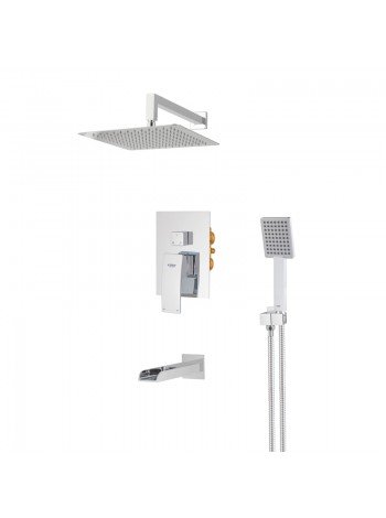 Душевая система скрытого монтажа Koer KB-68007-01 KR3466 с тропическим душем хром