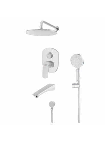 Душевая система скрытого монтажа Koer KB-64008-01 KR3476 с тропическим душем хром