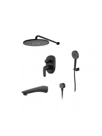 Душова система вбудована Koer KB-64008-05 KR3477 з тропічним душем чорна