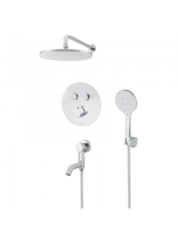 Душова система прихованого монтажу Koer KB-67012-01 KR4728 з термостатом хром