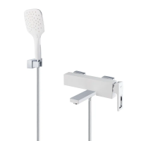 Смеситель для ванны с коротким изливом KOER KB-41009-04 хром-белый KR5985