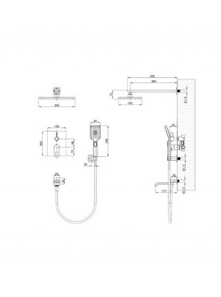 Вбудована Душова система Mixxus Premium DALI 009 INNER BOX MI6749