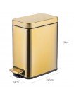 Прямокутне відро для сміття з плавним закриттям Mixxus Quadro-TC0105 Brushed Gold 5 л золото MI8394