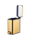 Прямокутне відро для сміття з плавним закриттям Mixxus Quadro-TC0105 Brushed Gold 5 л золото MI8394