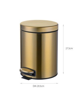 Ведро для мусора с педалью с плавным закрытием Mixxus Ellipse-TC0205 Brushed Gold 5л MI8400