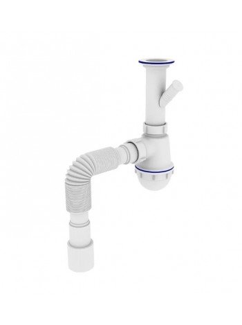 Сифон для кухни Zerix SK-01-B 1 1/2 x40 с литым выпуском и отводом для стиральной машины ZX4951