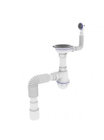 Сифон для кухни Zerix SK-02-C 3 1/2 x40 с резьбовым выпуском и круглым переливом ZX4954