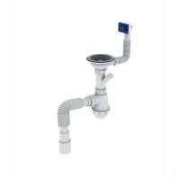 Сифон для кухні Zerix SK-02-B 3 1/2 x40 з різьбленням. випуском та відведенням для пральної машини ZX4953