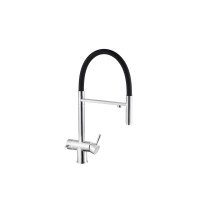 Змішувач кухонний із підключенням до фільтру Kroner KRP Edelstahl Klassisch ESG03815BLK