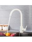 Кухонный смеситель белый Frap F40899-1 из нержвеющей стали