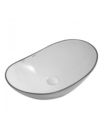 Раковина чаша в ванную 620х360х160 мм  Mixxus Premium WAVE-0105 EDGE чёрная MP6556