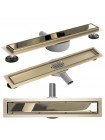 Трап для душа 100 см под плитку с поворотным сифоном Neo & Pure Pro Gold 1000 REA-G5611 золото