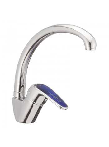 Смеситель для кухни Haiba MAGIC 011 с синей ручкой HB0677
