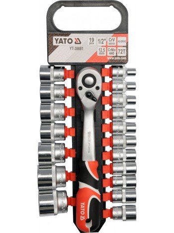 Набор торцевых головок с трещоткой 1/2″ 8-32 мм Yato YT-38681