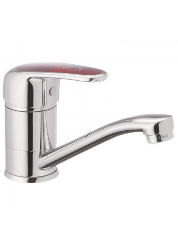 Смеситель для кухни HAIBA MAGIC 555 15 см с красной ручкой HB0673