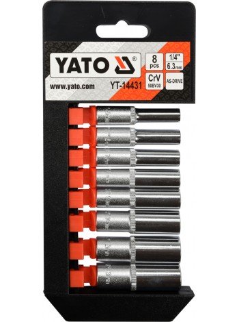 Набор удлинённых торцевых головок 1/4″ 5,5-13мм Yato YT-14431