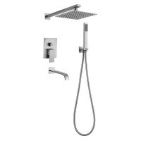 Душевая система встраиваемая MIXXUS KUB-009 INNER нержавеющая сталь MI5945