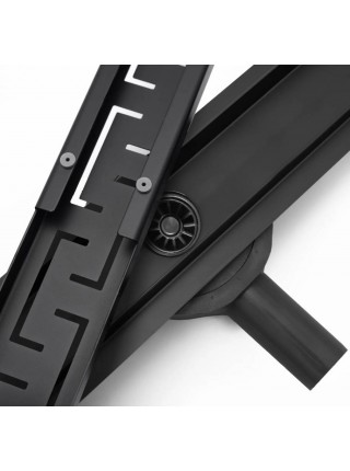 Трап для душу 60 см із поворотним сифоном GREEK Pro Black 600 REA-G8023 чорний