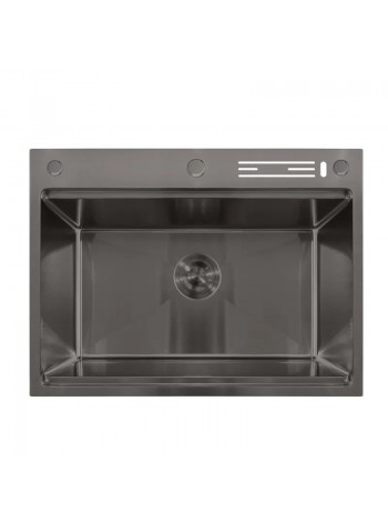 Мойка кухонная из нержавеющей стали Mixxus MH7050-SK NANO-BLACK MX1944 графит